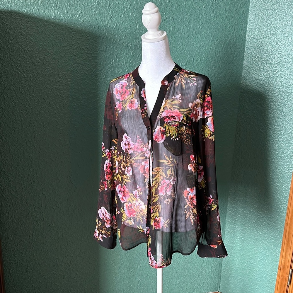 KUT from the Kloth sheer button down top
Size L